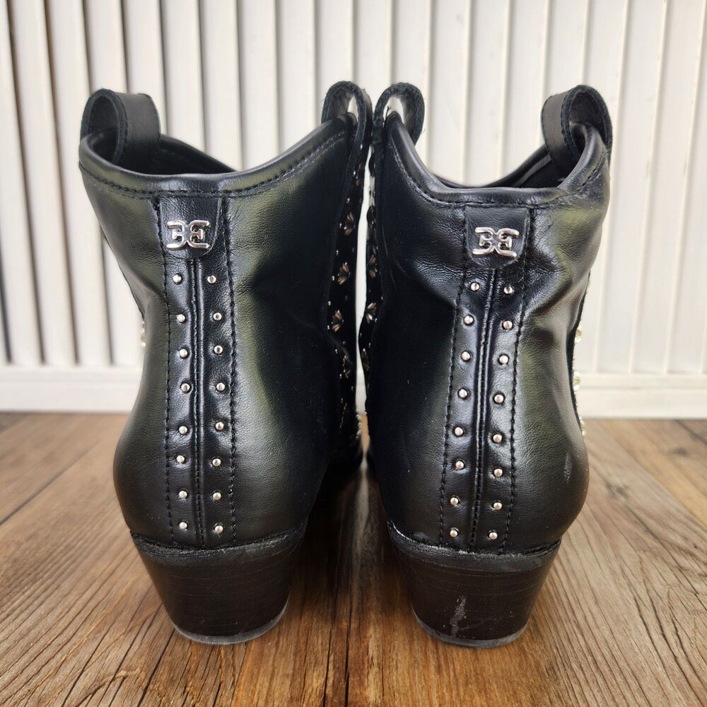 Sam Edelman Brian Studded Ankle Booties Womens Size 6 M Black Western City Boots - Picture 4 of 11